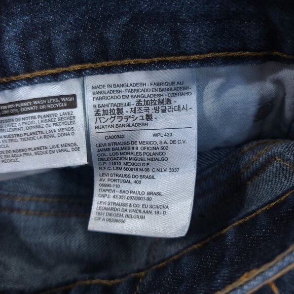 Levis Jeans Mens 34x30 Blue 527 Bootcut Mid Rise Slim Fit Denim Wash Pants - Picture 9 of 11